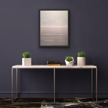 Load image into Gallery viewer, Have you ever noticed how there are days when the sky and the sea are almost the same colour? I wanted to depict that phenomenon with this painting. This is the ultimate serene and tranquil image, perfect for any room of your home to bring peace and quiet to your daily life. If you look closely at the waves you'll notice that they look three dimensional as you get lost in the atmospheric quality of the work. Studio Brambilla Aware Winning Toronto Artist: Home Decor:
