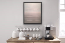 Load image into Gallery viewer, Have you ever noticed how there are days when the sky and the sea are almost the same colour? I wanted to depict that phenomenon with this painting. This is the ultimate serene and tranquil image, perfect for any room of your home to bring peace and quiet to your daily life. If you look closely at the waves you'll notice that they look three dimensional as you get lost in the atmospheric quality of the work. Studio Brambilla Aware Winning Toronto Artist: Home Decor:
