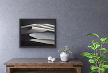 Load image into Gallery viewer, Studio Brambilla Aware Winning Toronto Artist: Home Decor: Although I love colour, sometimes the essence of an image is best seen in black and white. I love the undulations of sand dunes and the different shadows they cast as the sun moves across the sky. Sure, they are usually a sandy brown, but take a look at how the black and white image allows you to see the subtle movements that you would otherwise not notice. A very unique piece that is a conversation starter.