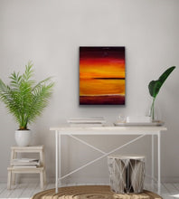 Load image into Gallery viewer, Studio Brambilla Aware Winning Toronto Artist: Home Decor: Looking for a little colour to brighten up your room? This is the perfect piece for you. I start with a wood panel and cover it with Venetian Plaster for texture and then paint on top of that with these beautiful colours that remind me of those really spectacular sunsets that you see now and then.