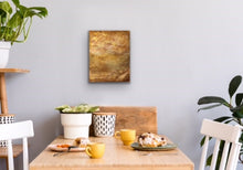 Load image into Gallery viewer, Studio Brambilla Aware Winning Toronto Artist: Home Decor: From my Topography Series. I just love how the metallic gold paint creates so much drama. Looking down on a golden field from above. Totally abstract yet inspired from a totally real image. This is one of my personal favourites and looks beautiful in any room and on any colour wall.