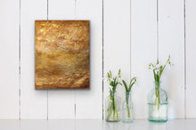 Load image into Gallery viewer, Studio Brambilla Aware Winning Toronto Artist: Home Decor: From my Topography Series. I just love how the metallic gold paint creates so much drama. Looking down on a golden field from above. Totally abstract yet inspired from a totally real image. This is one of my personal favourites and looks beautiful in any room and on any colour wall.
