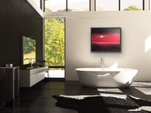 Load image into Gallery viewer, Studio Brambilla Aware Winning Toronto Artist: Home Decor: I love the drama of the evening sky...ever changing ever beautiful. This work represents how a sailor uses the sky to navigate. Have you ever heard the sailing expression "Red sky at night, sailors delight. Red sky in the morning sailors take warning"? Well this is the red night sky so you can expect your morning to be smooth sailing. Cheers. At 24"x30" this is a good sized oil on canvas that can look great on light or dark coloured walls.