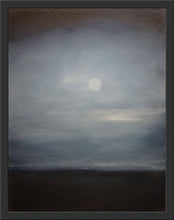 Load image into Gallery viewer, Studio Brambilla Aware Winning Toronto Artist: Home Decor: It's early morning on the beach and there has been overnight rain. But now the sun is making its case to come out and shine for the rest of the day...so cheer up and look on the bright side. This is a 14"x18" oil on wood panel With buffed resin varnish for a satin like finish and framed in a black floating museum frame.