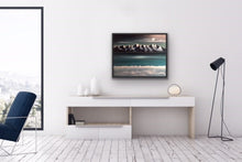 Load image into Gallery viewer, Studio Brambilla Aware Winning Toronto Artist: Home Decor:I love flying. I love mountains. I love moonlight. I love clouds. And I love the song Fly Me To The Moon. So here is my version of the song in a painting. Flying above the clouds with beautiful Group of Seven inspired mountains being lit by the powerful light of a full moon casting shadows from one mountain peak to the other. And in the middle of all this beauty is a lovely turquoise sea also being lit by the moon