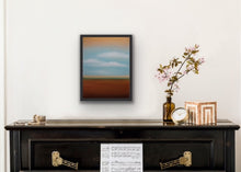 Load image into Gallery viewer, Studio Brambilla Aware Winning Toronto Artist: Home Decor: This painting, with its shimmering gold paint will make you feel great every time you look at it. Colourful and cheerful, and perfect for any room in your home. This is a 14"x18" oil on wood panel with a buffed resin satin finish and a black floating frame.