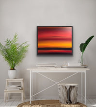 Load image into Gallery viewer, Studio Brambilla Aware Winning Toronto Artist: Home Decor: Imagine what our prehistoric ancestors thought when they saw this evening sky. How dramatic, how beautiful. Why is the sky these colours? What does it mean? Are the gods angry or happy? What will tomorrow bring? What's on the other side of that horizon? We look at a sunset for its beauty but our ancestors had many unanswered questions with every sunset and sunrise they saw.