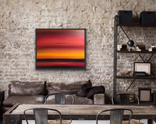 Load image into Gallery viewer, Studio Brambilla Aware Winning Toronto Artist: Home Decor: Imagine what our prehistoric ancestors thought when they saw this evening sky. How dramatic, how beautiful. Why is the sky these colours? What does it mean? Are the gods angry or happy? What will tomorrow bring? What's on the other side of that horizon? We look at a sunset for its beauty but our ancestors had many unanswered questions with every sunset and sunrise they saw.