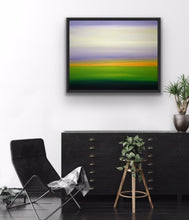 Load image into Gallery viewer, Studio Brambilla Aware Winning Toronto Artist: Home Decor: The world is a field of colours. Here we have the beginnings of a serene sunset casting a beautiful lavender glow in the sky which is softened by some lazy hazy clouds. If you squint you eyes a bit you can feel like you are standing in a grassy field being surrounded by this atmospheric work.