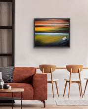 Load image into Gallery viewer, Studio Brambilla Aware Winning Toronto Artist: Home Decor:Iceland is a magical place. This painting is inspired by an actual photo of an Icelandic beach taken by my friend and great photographer Vin Sing. The colours are real but also surreal! I used the surreal feeling to interpose a Group of Seven inspired iceberg at the bottom right but played with the size. Is it a small iceberg melting on the sand or is it a large iceberg out at sea? It's up to you to see it as you wish.