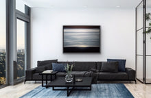 Load image into Gallery viewer, Studio Brambilla Aware Winning Toronto Artist: Home Decor:I often like to show the passage of time in what is otherwise a static image. In this work, I have chosen to depict both dawn and dusk in the same painting. Dawn at the bottom horizon line and dusk at the upper horizon line with just a hint of morning yellow at the bottom and a hint of evening pink at the top. A great conversation piece for your guests when entertaining.