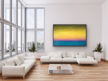 Load image into Gallery viewer, Studio Brambilla Aware Winning Toronto Artist: Home Decor: Do you ever wonder how children see the world? Picasso said the best artists are those that can see the world through the eyes of children. So here is my attempt to channel how a child sees a beautiful day on the beach. Atmospheric, ethereal and minimalistic.