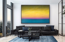 Load image into Gallery viewer, Studio Brambilla Aware Winning Toronto Artist: Home Decor: Do you ever wonder how children see the world? Picasso said the best artists are those that can see the world through the eyes of children. So here is my attempt to channel how a child sees a beautiful day on the beach. Atmospheric, ethereal and minimalistic.