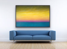 Load image into Gallery viewer, Studio Brambilla Aware Winning Toronto Artist: Home Decor: Do you ever wonder how children see the world? Picasso said the best artists are those that can see the world through the eyes of children. So here is my attempt to channel how a child sees a beautiful day on the beach. Atmospheric, ethereal and minimalistic.