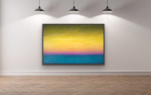 Load image into Gallery viewer, Studio Brambilla Aware Winning Toronto Artist: Home Decor: Do you ever wonder how children see the world? Picasso said the best artists are those that can see the world through the eyes of children. So here is my attempt to channel how a child sees a beautiful day on the beach. Atmospheric, ethereal and minimalistic.