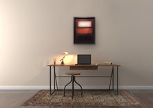 Load image into Gallery viewer, Studio Brambilla Aware Winning Toronto Artist: Home Decor: This colourfield painting was inspired by one of my favourite artists, Mark Rothko. The harmony of the colours and how they hover in space create a meditative image that is enhanced by the shinny resin finish. This lovely smallish piece is oil on canvas and framed in a black floating frame that captures the floating shapes.