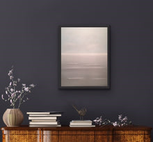 Load image into Gallery viewer, Have you ever noticed how there are days when the sky and the sea are almost the same colour? I wanted to depict that phenomenon with this painting. This is the ultimate serene and tranquil image, perfect for any room of your home to bring peace and quiet to your daily life. If you look closely at the waves you&#39;ll notice that they look three dimensional as you get lost in the atmospheric quality of the work. Studio Brambilla Aware Winning Toronto Artist: Home Decor:
