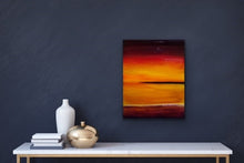 Load image into Gallery viewer, Studio Brambilla Aware Winning Toronto Artist: Home Decor: Looking for a little colour to brighten up your room? This is the perfect piece for you. I start with a wood panel and cover it with Venetian Plaster for texture and then paint on top of that with these beautiful colours that remind me of those really spectacular sunsets that you see now and then.
