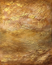 Load image into Gallery viewer, Studio Brambilla Aware Winning Toronto Artist: Home Decor: From my Topography Series. I just love how the metallic gold paint creates so much drama. Looking down on a golden field from above. Totally abstract yet inspired from a totally real image. This is one of my personal favourites and looks beautiful in any room and on any colour wall.
