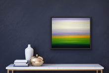 Load image into Gallery viewer, Studio Brambilla Aware Winning Toronto Artist: Home Decor: The world is a field of colours. Here we have the beginnings of a serene sunset casting a beautiful lavender glow in the sky which is softened by some lazy hazy clouds. If you squint you eyes a bit you can feel like you are standing in a grassy field being surrounded by this atmospheric work.
