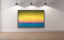 Load image into Gallery viewer, Studio Brambilla Aware Winning Toronto Artist: Home Decor: Do you ever wonder how children see the world? Picasso said the best artists are those that can see the world through the eyes of children. So here is my attempt to channel how a child sees a beautiful day on the beach. Atmospheric, ethereal and minimalistic.
